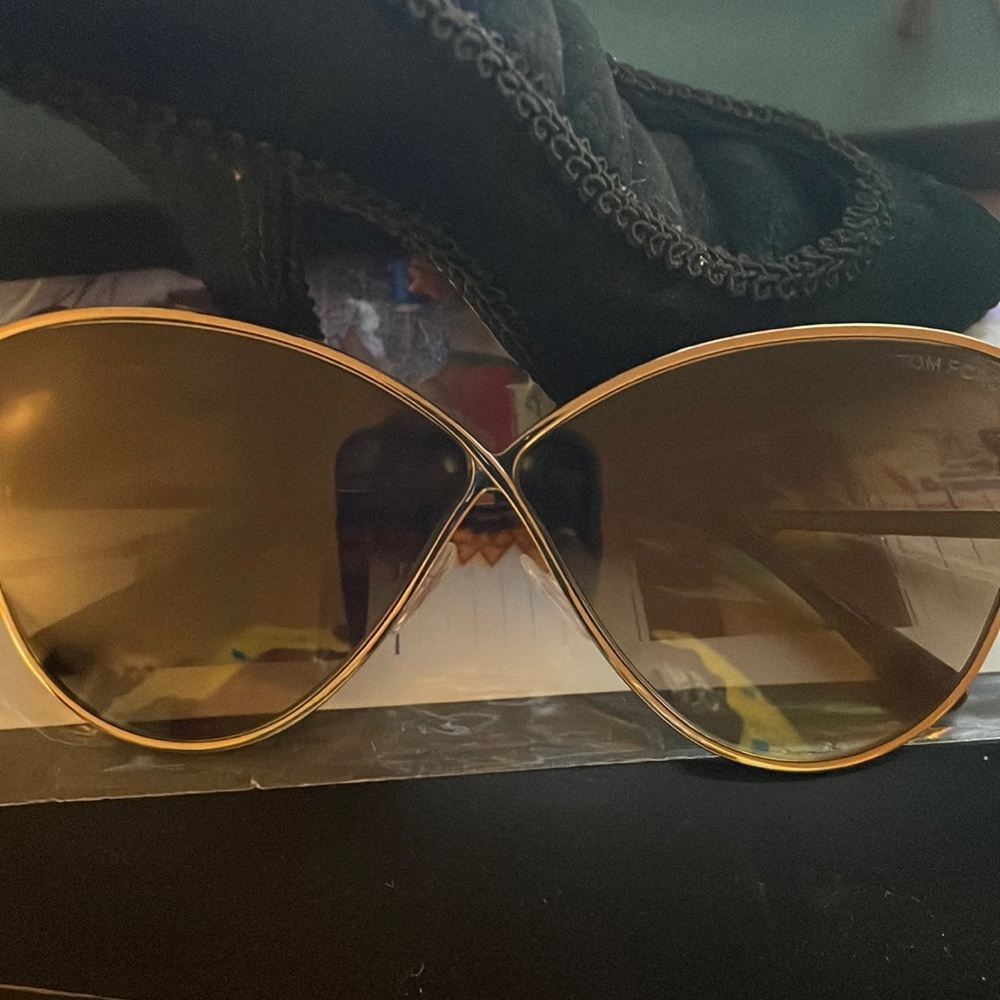 Tom Ford Gold Cat eyeglasses with case